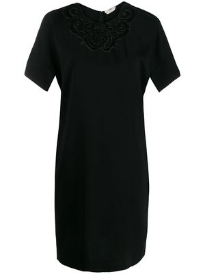 Fendi embroidered shift dress - Black