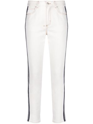 Alexander McQueen side-stripe skinny jeans - White