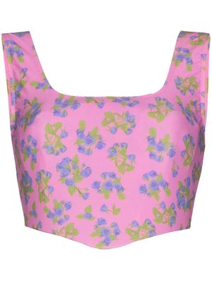 Natasha Zinko floral print corset top - Pink