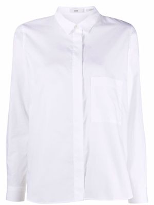 Closed long-sleeve organic cotton shirt - White