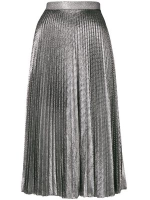 Christopher Kane lamé-effect pleated midi skirt - Black
