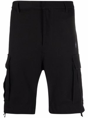 Marcelo Burlon County of Milan embroidered logo cargo shorts - Black