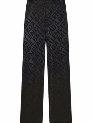 Balenciaga jacquard logo wide-leg trousers - Black