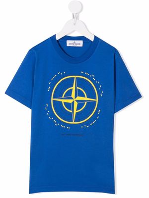 Stone Island Junior graphic-print cotton T-Shirt - Blue
