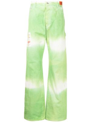 Heron Preston tie-dye print straight-leg jeans - Green