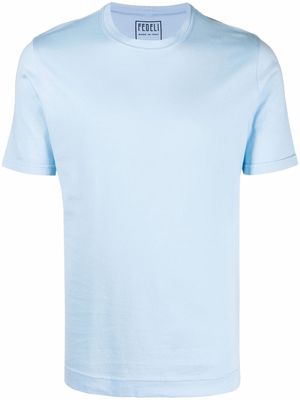 Fedeli crewneck plain T-shirt - Blue