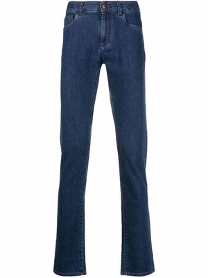 Canali slim-cut denim jeans - Blue