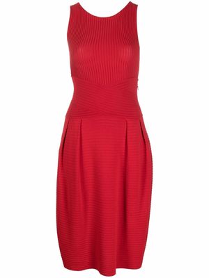 Christian Dior 2010s pre-owned ribbed knitted dress - Red