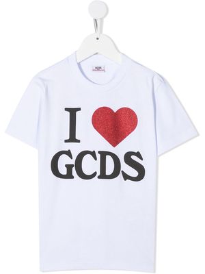 Gcds Kids graphic-print cotton T-shirt - White
