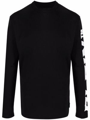 Philipp Plein logo-print long-sleeved T-shirt - Black