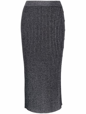 Tory Burch ribbed knitted maxi skirt - Black