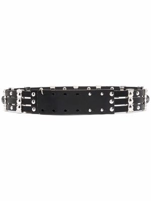 Maje stud-embellished leather belt - Black