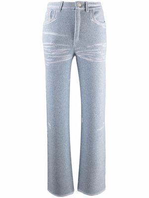Barrie straight-leg knitted trousers - Blue