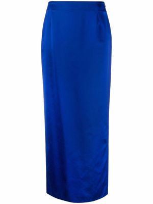 Raf Simons high-waisted satin-finish skirt - Blue