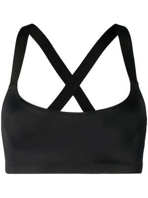 Balmain embroidered logo sports bra - Black