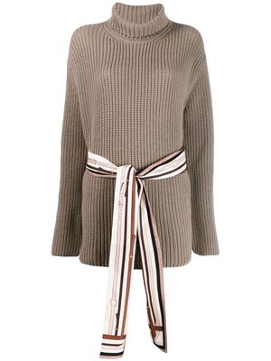 Fendi belted roll-neck cashmere jumper - Neutrals