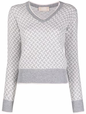 Drumohr intarsia-knit cashmere jumper - Grey