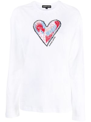 Markus Lupfer heart-embroidered T-shirt - White