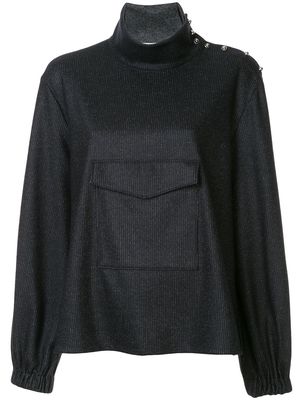 Tibi funnel neck top - Blue