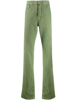 Kiton mid rise straight-fit trousers - Green