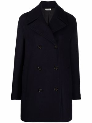 There Was One double-breasted notched-collar peacoat - Blue