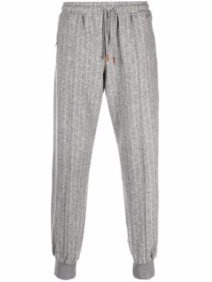 Eleventy pinstripe-print track pants - Grey