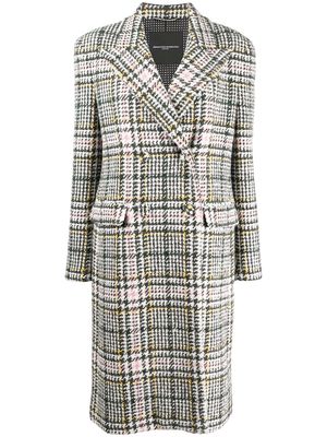 Ermanno Scervino houndstooth-print double breasted coat - White