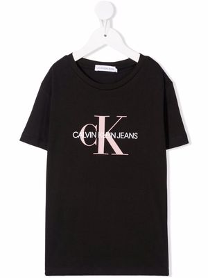 Calvin Klein Kids logo-print organic-cotton T-Shirt - Black