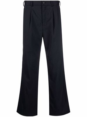 Black Comme Des Garçons straight-leg pinstripe trousers - Blue