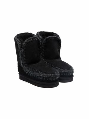 Mou Kids shearling lined boots - Black