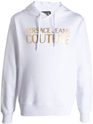 Versace Jeans Couture logo-print drawstring hoodie - White