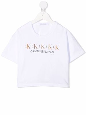 Calvin Klein Kids logo-print short-sleeved T-shirt - White