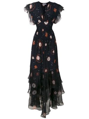Isolda silk Pri long dress - Black