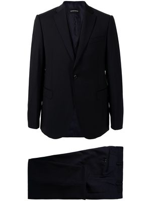 Emporio Armani woollen single-breasted suit - Black