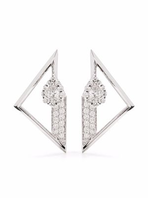 Yeprem 18kt white gold diamond stud earrings - Silver