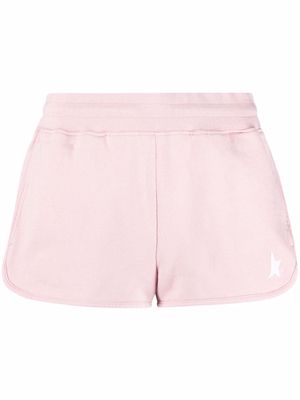 Golden Goose motif-print track shorts - Pink