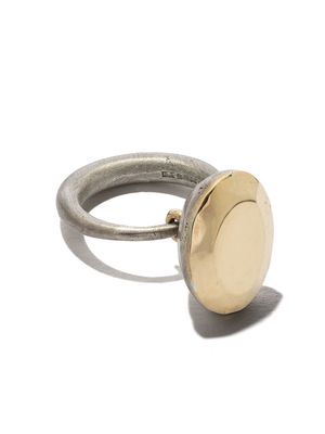 DALILA BARKACHE 18kt yellow gold two-tone oval ring - Silver