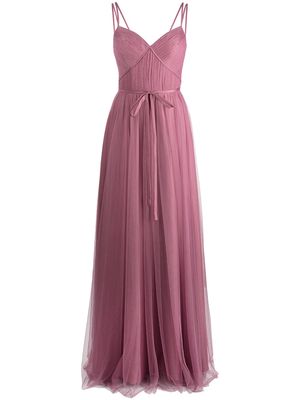 Marchesa Notte Bridesmaids Tuscany tulle strappy dress - Red