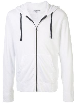 James Perse plain zipped hoodie - White