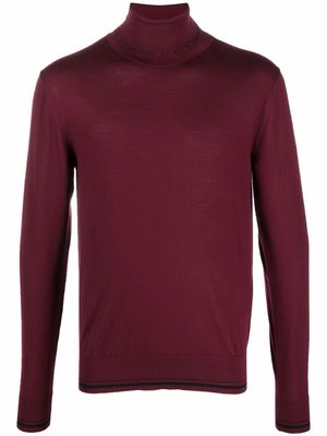 Dolce & Gabbana slim fit polo neck jumper - Red