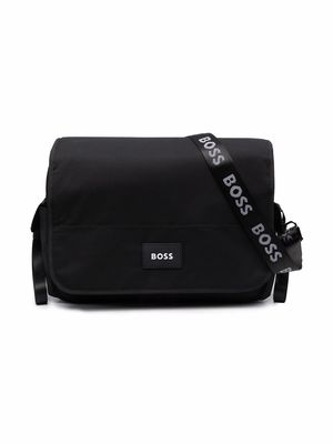 BOSS Kidswear logo-patch changing bag - Black