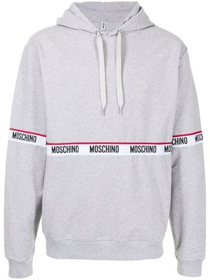 Moschino logo drawstring hoodie - Grey