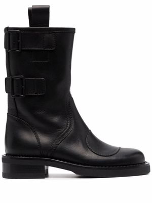 Buttero side-buckle ankle-length boots - Black