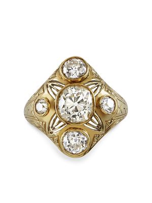 Pragnell Vintage 1837-1890 15kt yellow gold Victorian diamond cluster ring