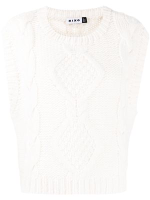 Rixo Renee cable-knit vest - White