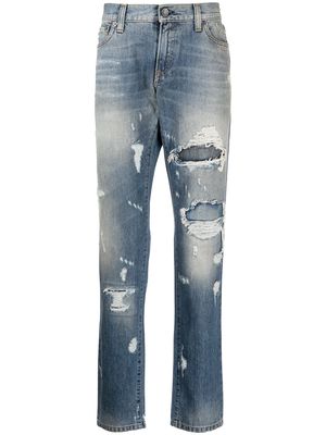 Dolce & Gabbana ripped-detail jeans - Blue