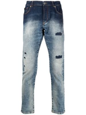 John Richmond Mick distressed slim-fit jeans - Blue