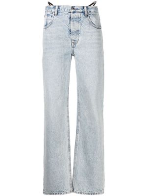 Alexander Wang strap-detail straight-leg jeans - Blue