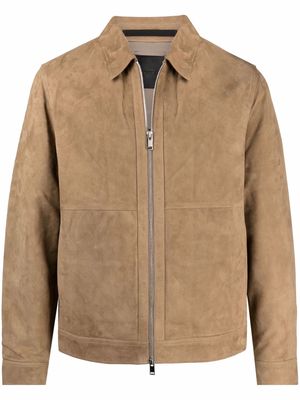 Theory leather shirt jacket - Brown