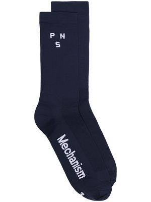 Pas Normal Studios logo knit ankle socks - Blue
